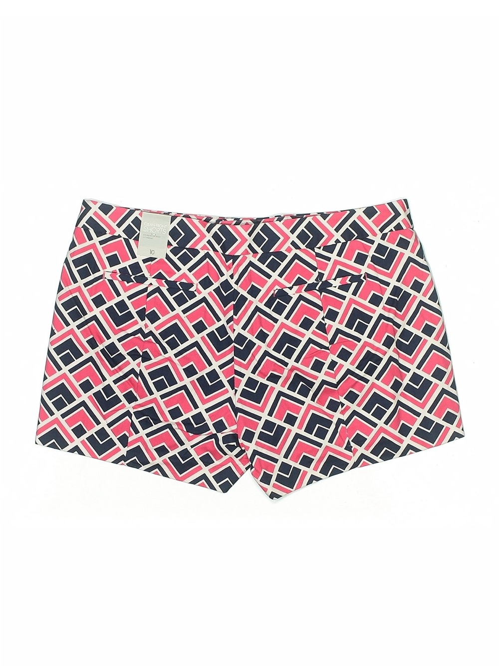 GAP Geometric Print Chino Shorts Pink/Navy/White Pockets‎ Women's 10 - Picture 2 of 4